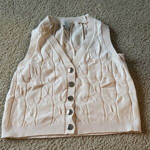 Women's Cream Cable Knit Sweater Vest